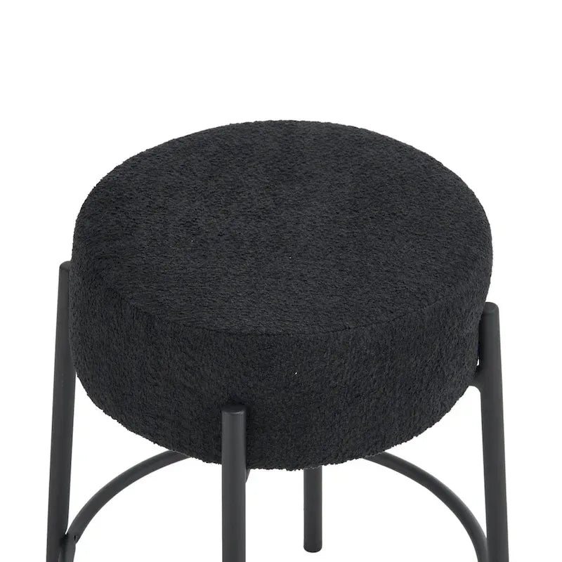 Black Modern 20 Barstools with Sturdy Hardware Support Legs (Set of 2)