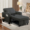 Convertible Chair Bed 3-in-1 36.6"W USB Ports Cup Holders 3 Recline Angles Steel 330 LBS