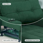 Convertible Chair Bed 3-in-1 36.6"W USB Ports Cup Holders 3 Recline Angles Steel 330 LBS