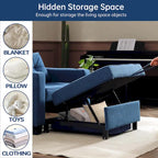 Convertible Chair Bed 3-in-1 36.6"W USB Ports Cup Holders 3 Recline Angles Steel 330 LBS