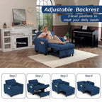 Convertible Chair Bed 3-in-1 36.6"W USB Ports Cup Holders 3 Recline Angles Steel 330 LBS
