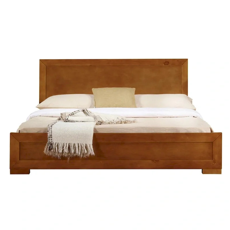 HomeRoots Oak Wood Full Bed Frame