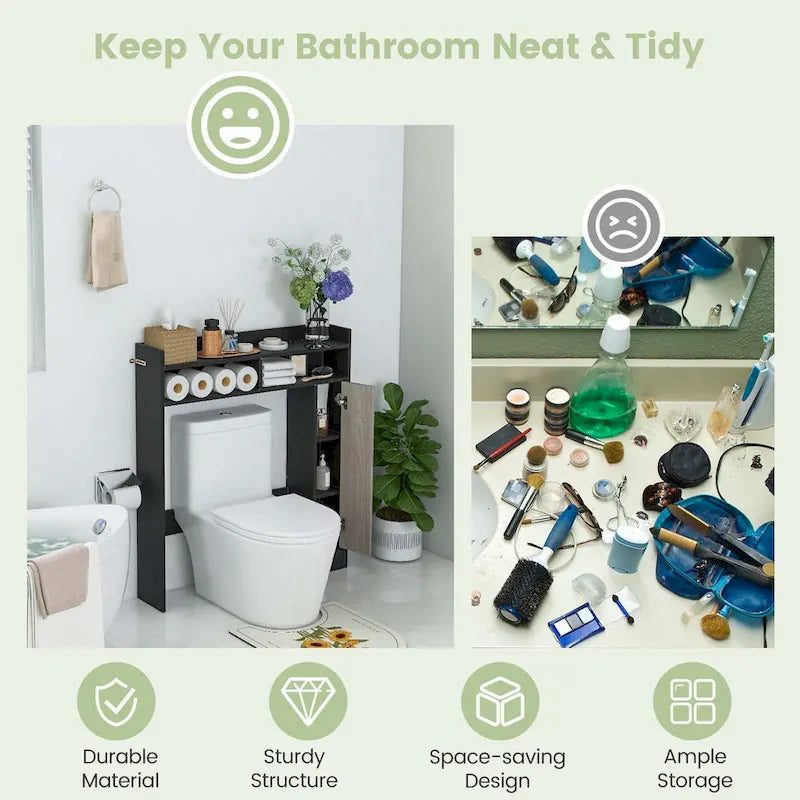 Costway Over the Toilet Bathroom Cabinet Floor Storage Organizer with - See Details