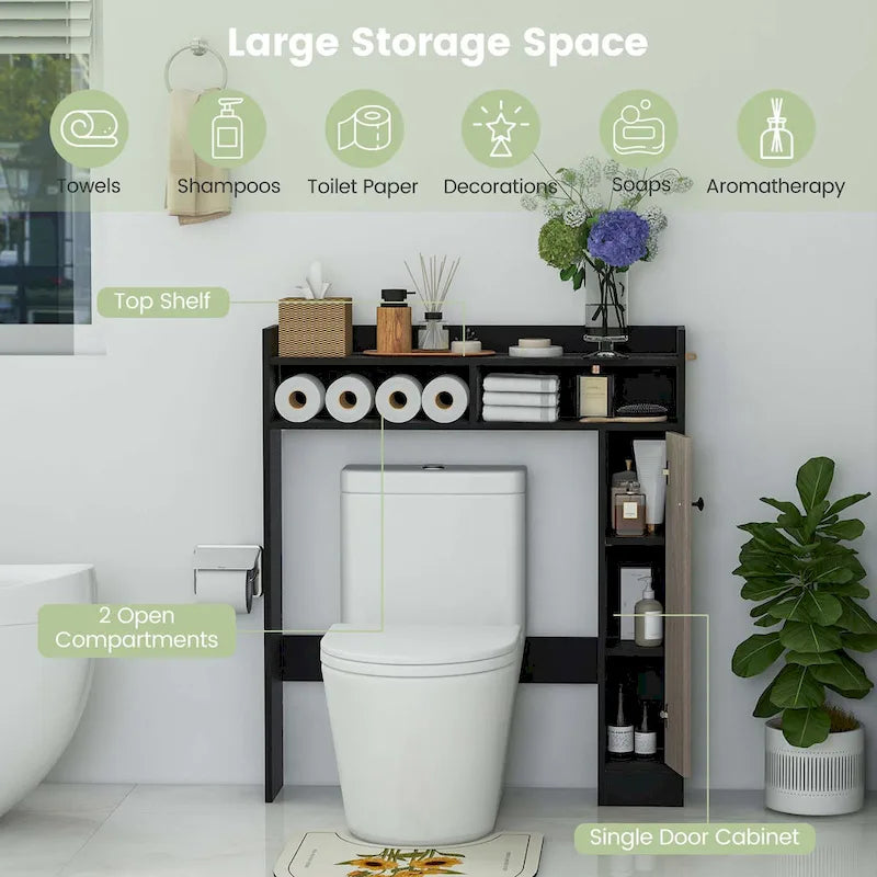 Costway Over the Toilet Bathroom Cabinet Floor Storage Organizer with - See Details