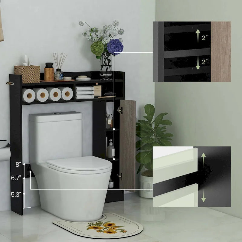Costway Over the Toilet Bathroom Cabinet Floor Storage Organizer with - See Details