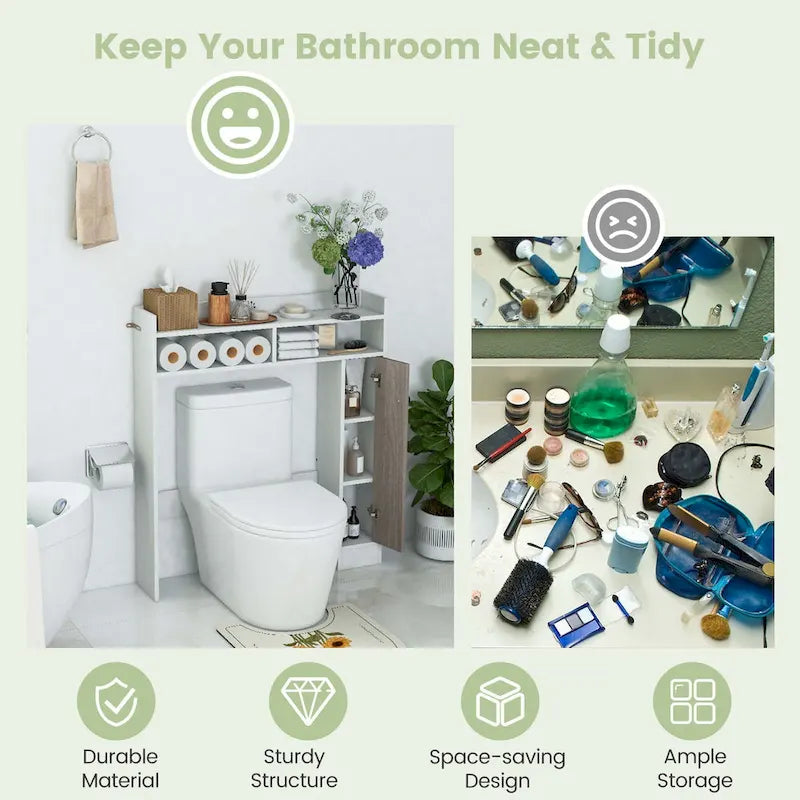 Costway Over the Toilet Bathroom Cabinet Floor Storage Organizer with - See Details