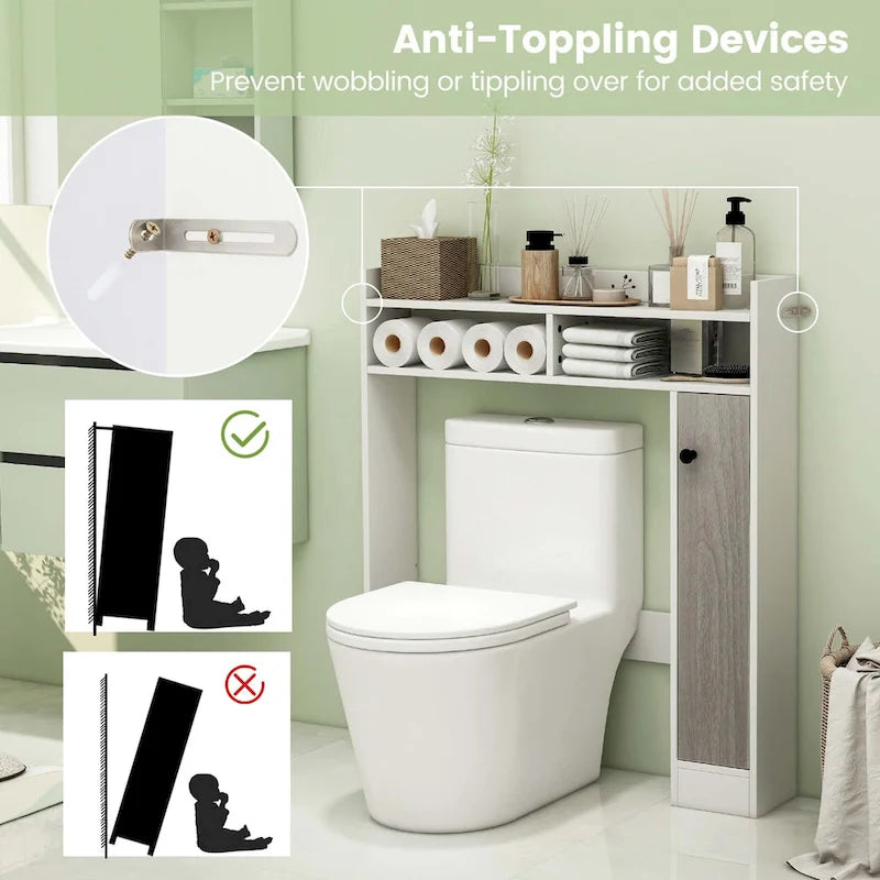 Costway Over the Toilet Bathroom Cabinet Floor Storage Organizer with - See Details