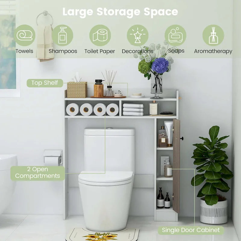 Costway Over the Toilet Bathroom Cabinet Floor Storage Organizer with - See Details