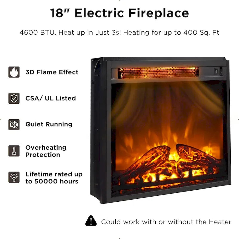 Farmhouse Fireplace TV Stand, Rustic Entertainment Center