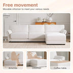 110 Modular Sectional Sofa, L-Shape Sofa with USB and Type-C Charger