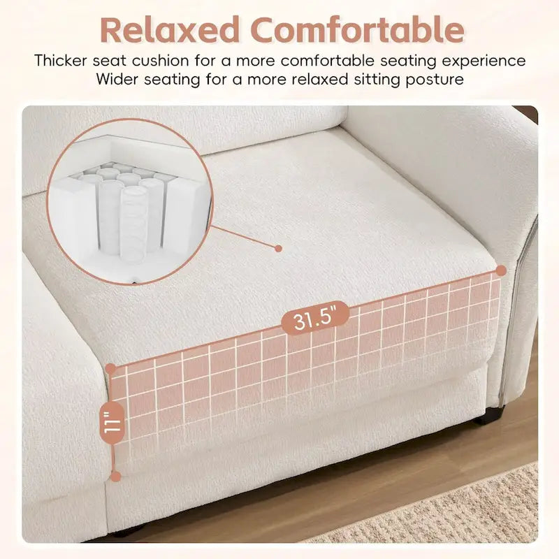 110 Modular Sectional Sofa, L-Shape Sofa with USB and Type-C Charger