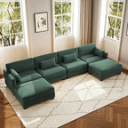 6-Piece U Shaped Couch Modular Sectional Sofa with Ottoman