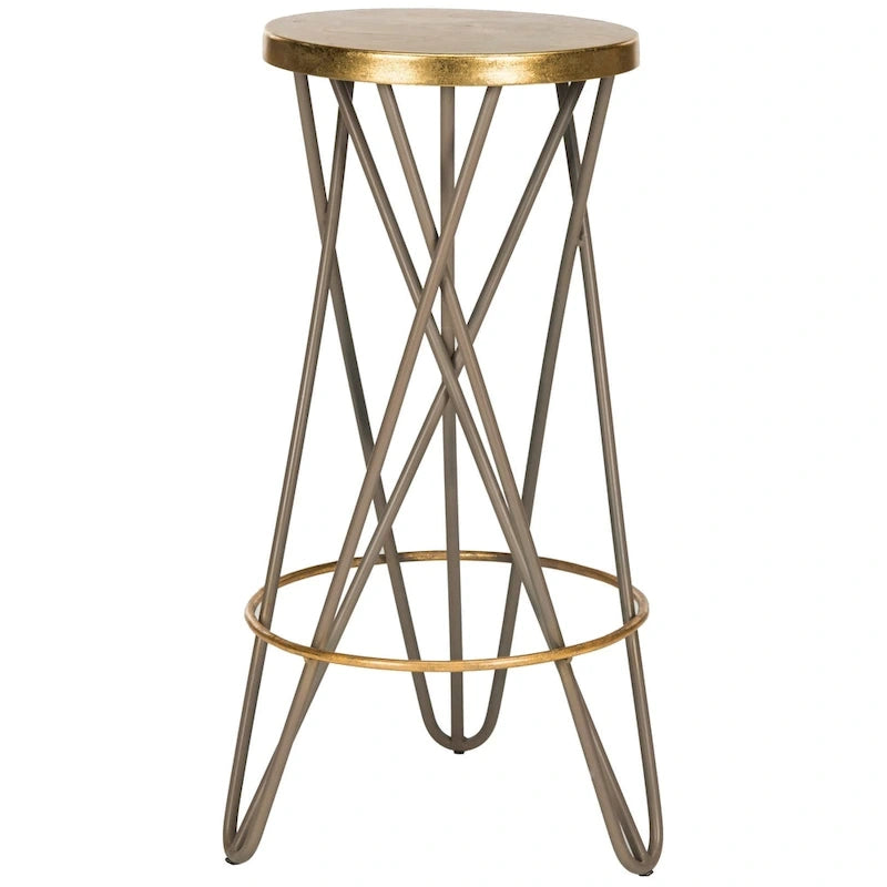 SAFAVIEH Elissa 30 Inch Gold Leaf Bar Stool - 18 x 18 x 30 - 18Wx18Dx30H