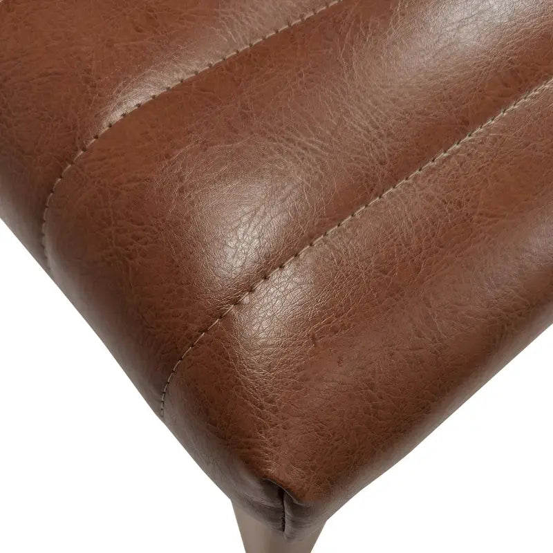 Mid-Century Dining Chairs Set of 4 - Channel Stitch Upholstery, Rubberwood Legs, Walnut Finish, 300 lbs Capacity