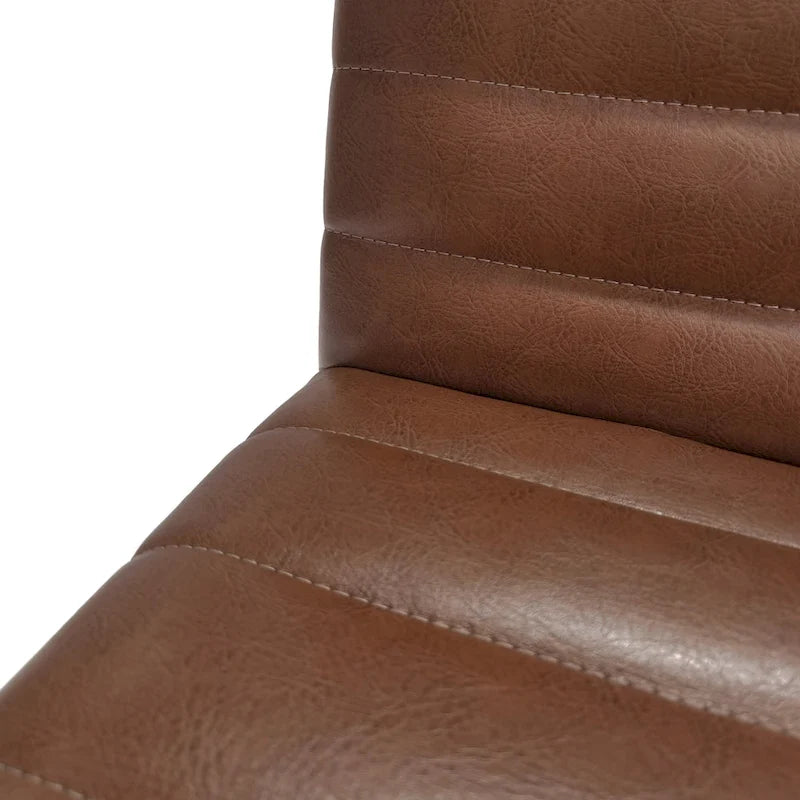 Mid-Century Dining Chairs Set of 4 - Channel Stitch Upholstery, Rubberwood Legs, Walnut Finish, 300 lbs Capacity