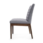 Mid-Century Dining Chairs Set of 4 - Channel Stitch Upholstery, Rubberwood Legs, Walnut Finish, 300 lbs Capacity