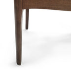 Mid-Century Dining Chairs Set of 4 - Channel Stitch Upholstery, Rubberwood Legs, Walnut Finish, 300 lbs Capacity