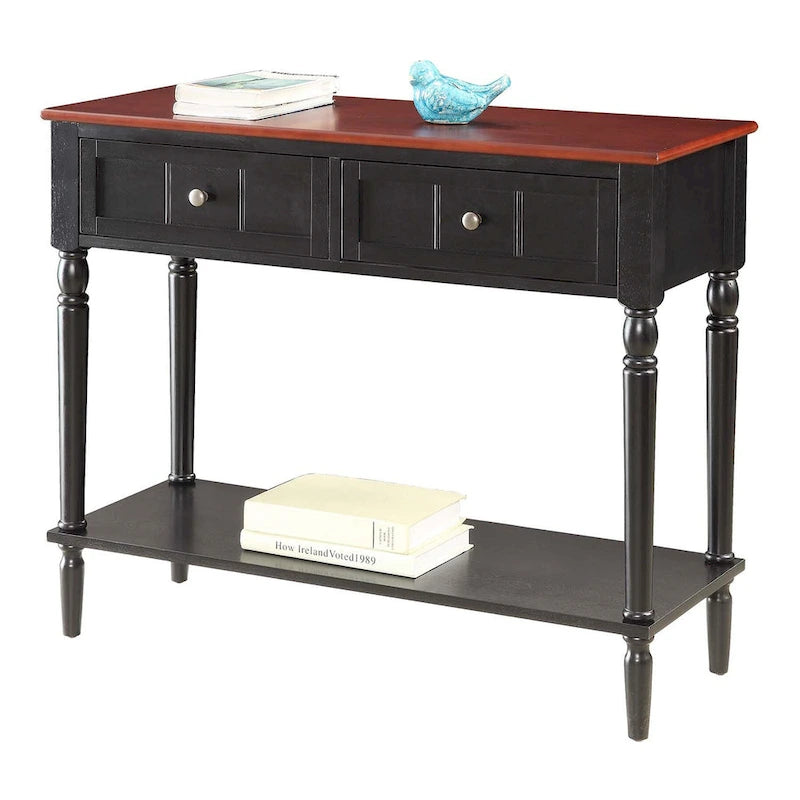 Convenience Concepts French Country 2 Drawer Hall Table with Shelf