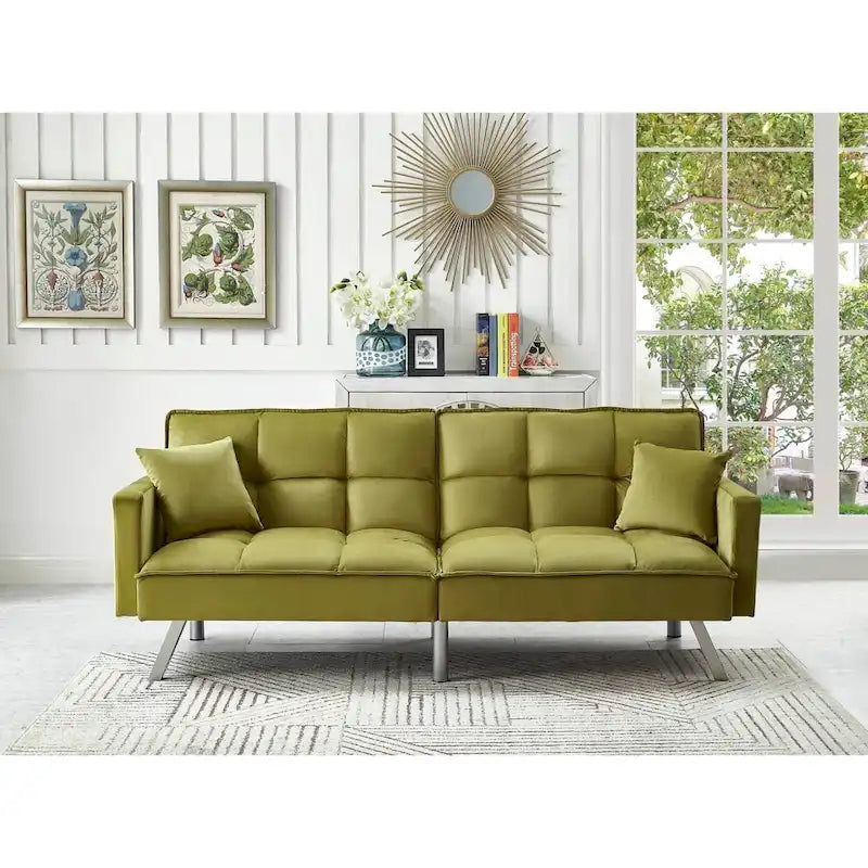 Comfortable Velvet Multi-position Sleeper Sofa Bed