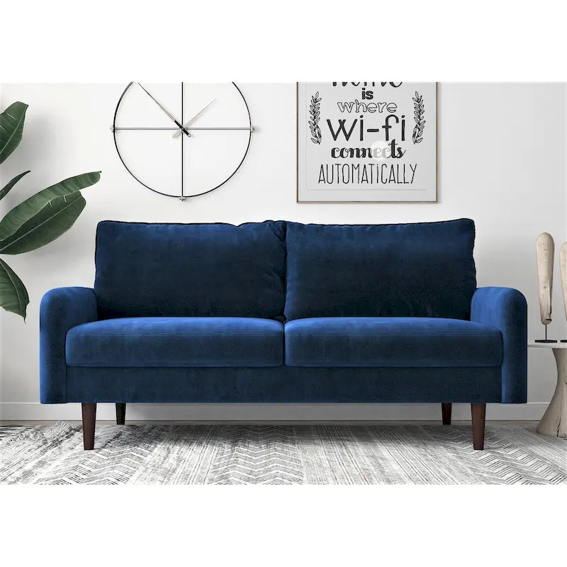 US Pride Furnitirue 70W Tapered-Leg Velvet Sofa