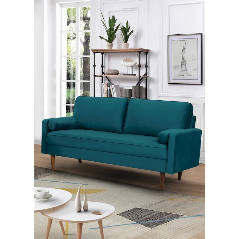 US Pride Furnitirue 70W Tapered-Leg Velvet Sofa