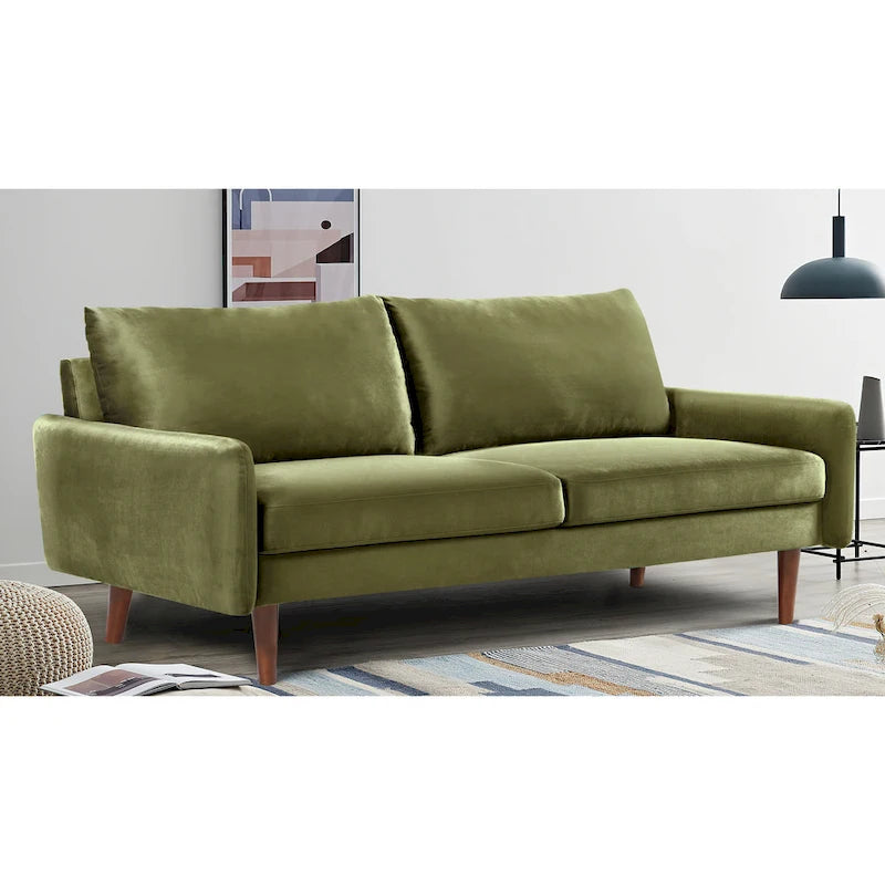 US Pride Furnitirue 70W Tapered-Leg Velvet Sofa
