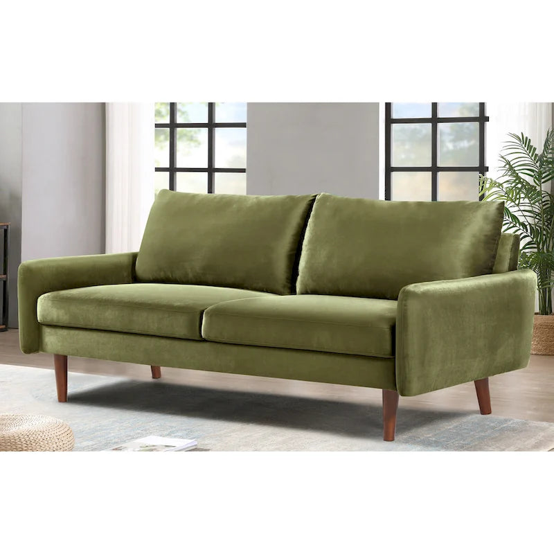 US Pride Furnitirue 70W Tapered-Leg Velvet Sofa