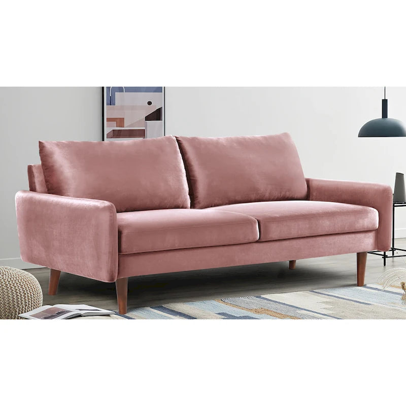 US Pride Furnitirue 70W Tapered-Leg Velvet Sofa