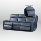 89 Wide Top Grain Leather Power Reclining Sofa Electric Recliner Sofa with Storage, USB Charge Port, Adjustable Headrest