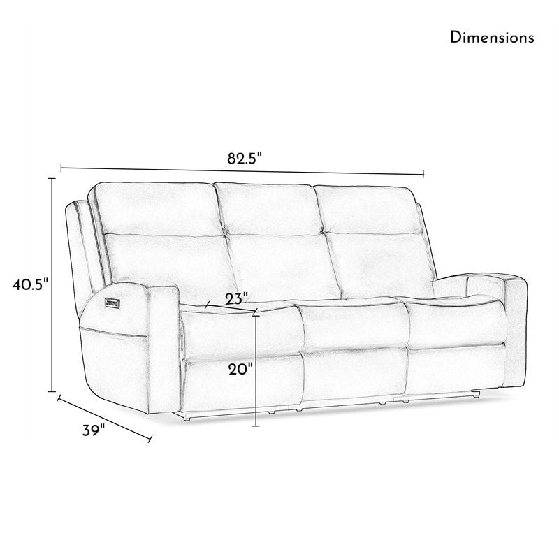 89 Wide Top Grain Leather Power Reclining Sofa Electric Recliner Sofa with Storage, USB Charge Port, Adjustable Headrest