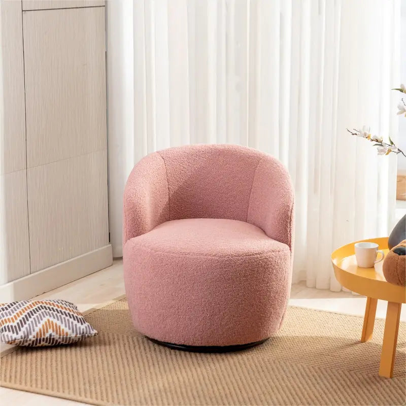Teddy Fabric Swivel Accent Armchair Barrel Chair