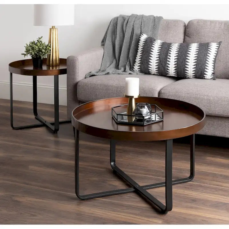 Kate and Laurel Zabel Round Modern Coffee Table - 28 Diameter