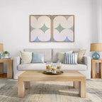 Modern Rectangular Coffee Table 48" x 24" - Solid Pine Wood, Wirebrush Finish, Non-Toxic, 15"H