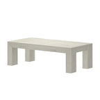 Modern Rectangular Coffee Table 48" x 24" - Solid Pine Wood, Wirebrush Finish, Non-Toxic, 15"H