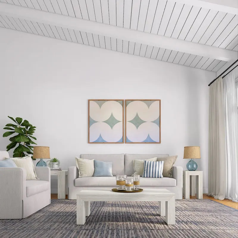 Modern Rectangular Coffee Table 48" x 24" - Solid Pine Wood, Wirebrush Finish, Non-Toxic, 15"H