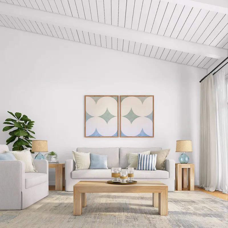 Modern Rectangular Coffee Table 48" x 24" - Solid Pine Wood, Wirebrush Finish, Non-Toxic, 15"H