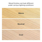 Modern Rectangular Coffee Table 48" x 24" - Solid Pine Wood, Wirebrush Finish, Non-Toxic, 15"H