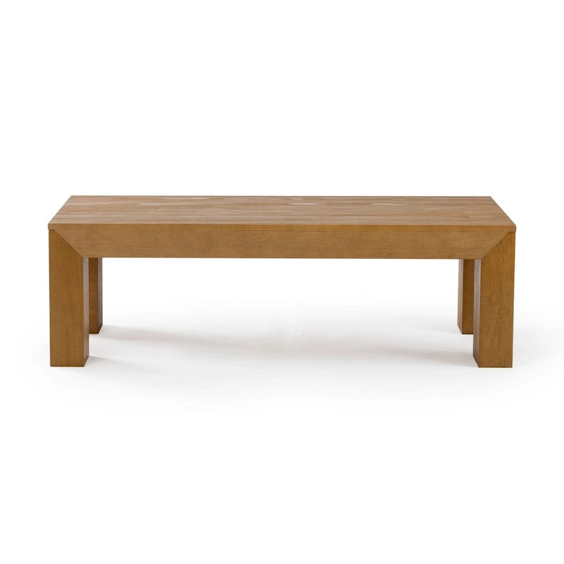 Modern Rectangular Coffee Table 48" x 24" - Solid Pine Wood, Wirebrush Finish, Non-Toxic, 15"H