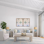 Modern Rectangular Coffee Table 48" x 24" - Solid Pine Wood, Wirebrush Finish, Non-Toxic, 15"H