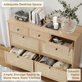 Boho Natural Rattan 7-Drawer Dresser
