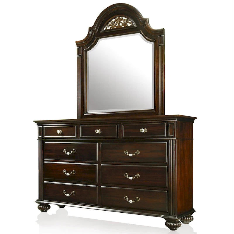 Vame Traditional 2-piece 9-Drawer Dresser and Mirror Set by Furniture of America
