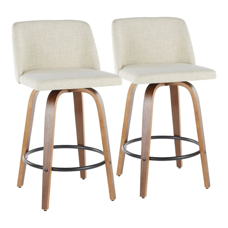 Carson Carrington Vallberga 26 Counter Stool with Black Round Footrest (Set of 2)