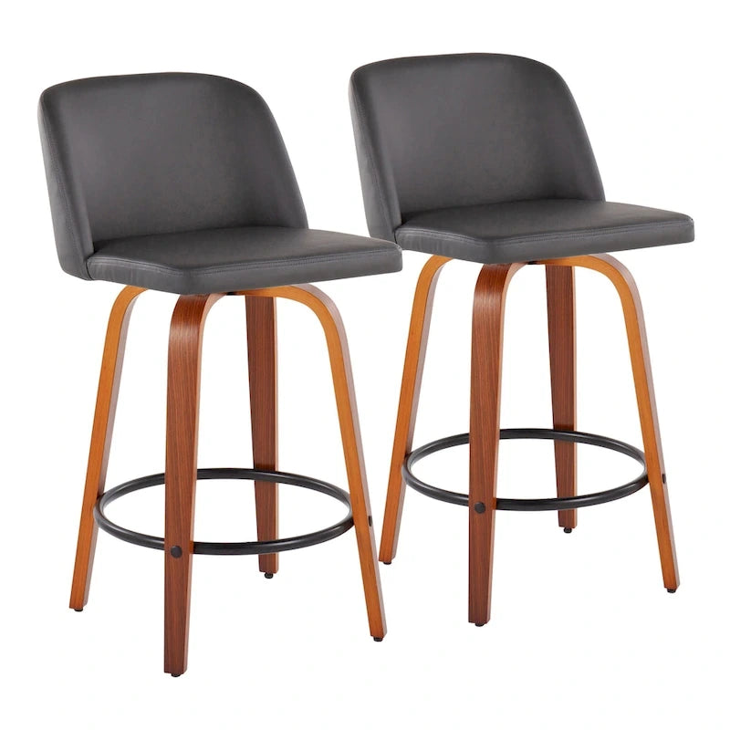 Carson Carrington Vallberga 26 Counter Stool with Black Round Footrest (Set of 2)