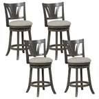 1/2/4 PCS 26.5 Swivel Bar Stool Counter Height w/ Rubber Wood Legs