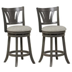 1/2/4 PCS 26.5 Swivel Bar Stool Counter Height w/ Rubber Wood Legs