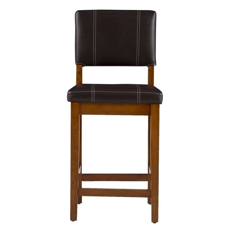 Linon Clover 24-inch Dark Brown Faux Leather Counter Stool