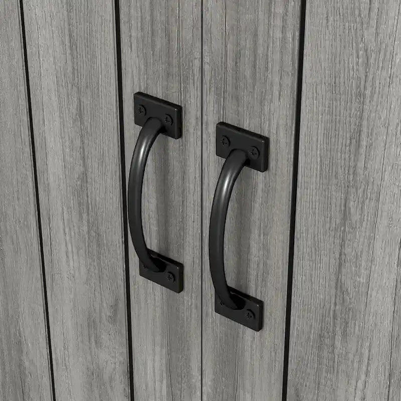 DH BASIC Jody Farmhouse Adjustable 4-Shelf Double-Door Shoe Cabinet with Lift-top Storage by Denhour