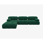 104 Wide Velvet Reversible Modular Sofa & Chaise with Ottoman