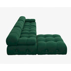 104 Wide Velvet Reversible Modular Sofa & Chaise with Ottoman