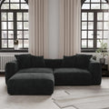 102 L-shape Corduroy Upholstered Sectional Couch Oversize Modern Minimalist Sofa